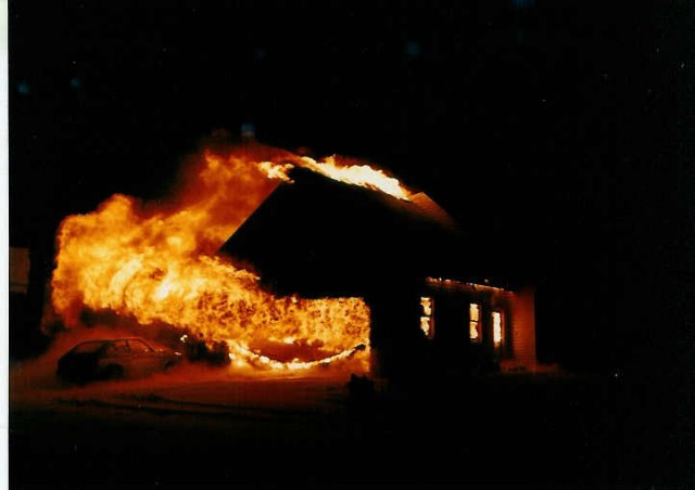 Fully Involved garage fire on Gault Road... 2/11/88